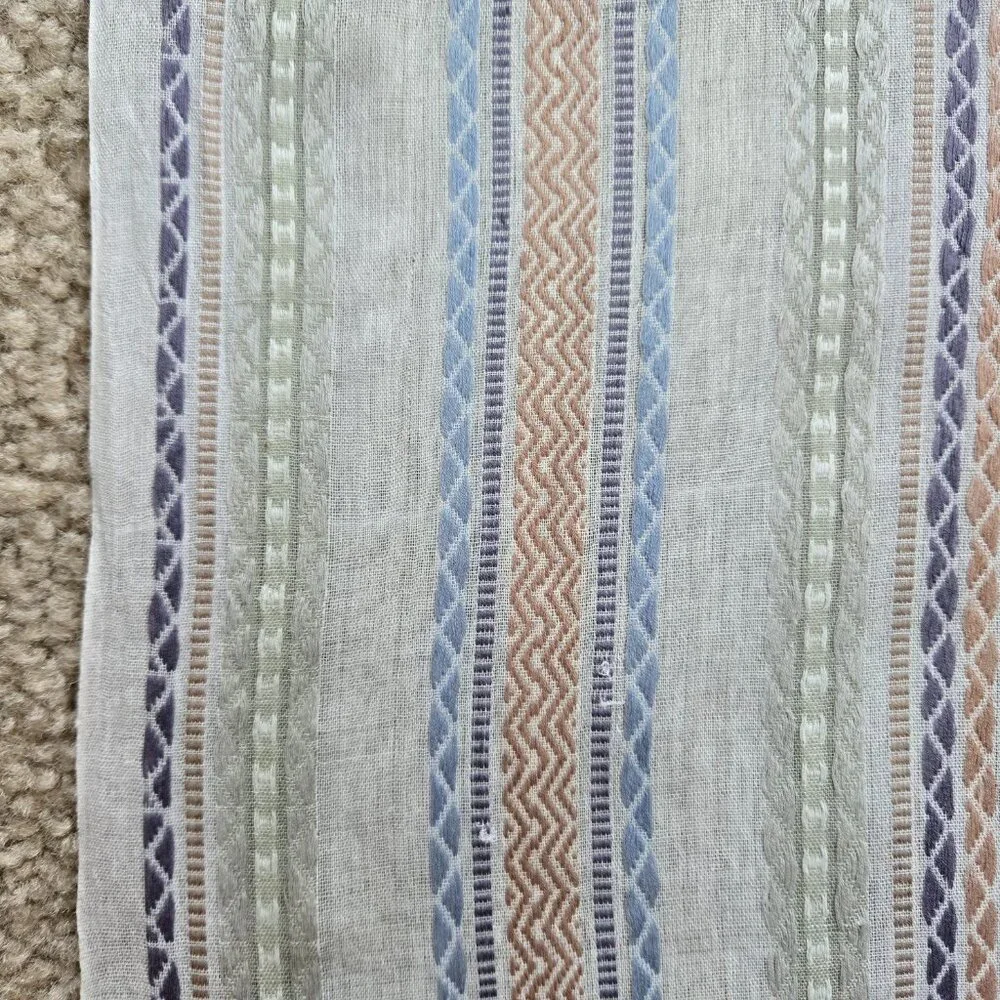 NWOT Petrusse Embroidered Lightweight Summer Scarf Cotton Paris